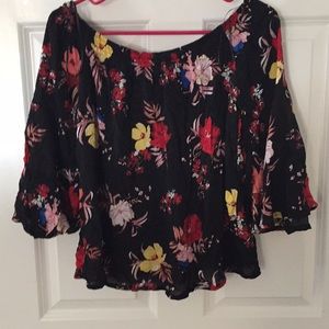 Black Printed Top